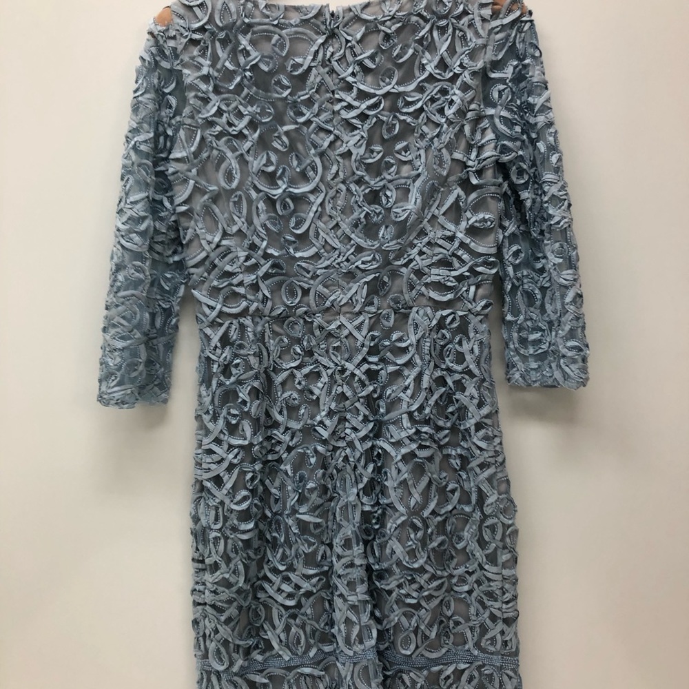 Oscar de la renta taffeta dress embroidered silk